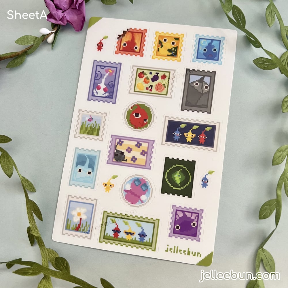 Image of pikmin - 4x6" sticker sheet