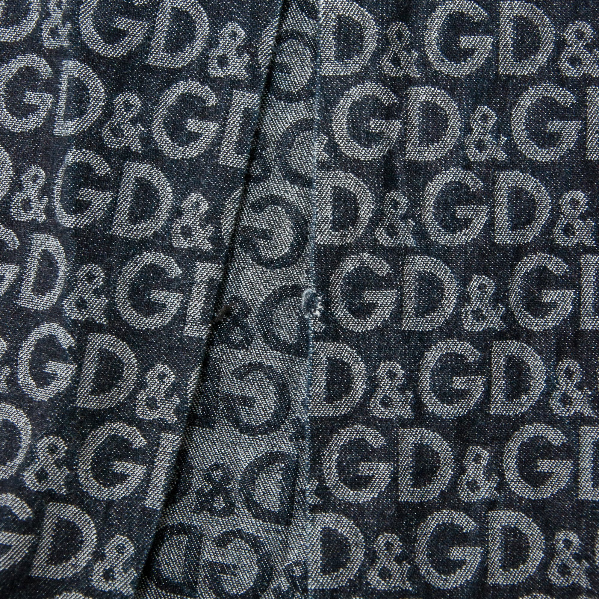 Image of Dolce & Gabbana Denim Monogram Maxi Skirt