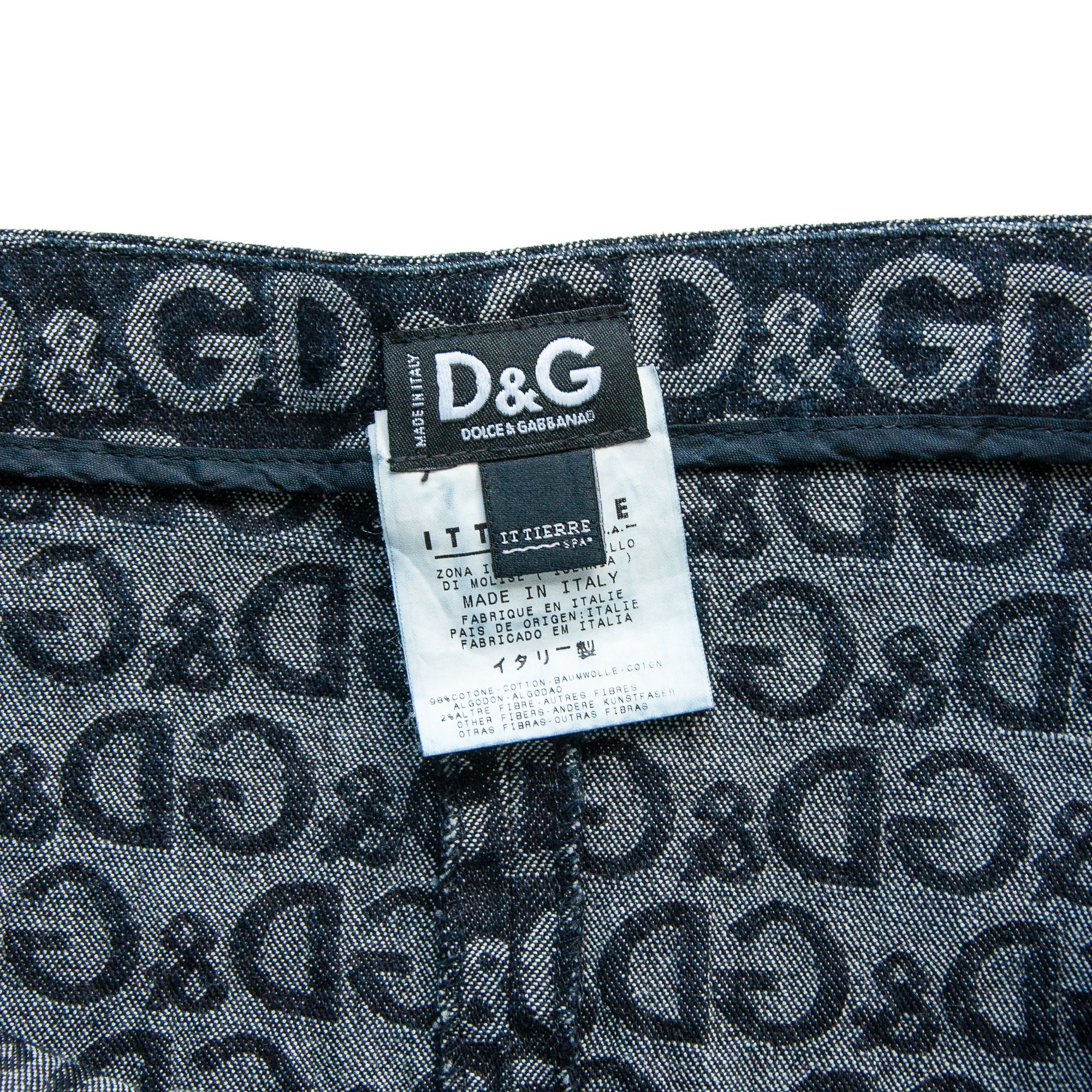 Image of Dolce & Gabbana Denim Monogram Maxi Skirt