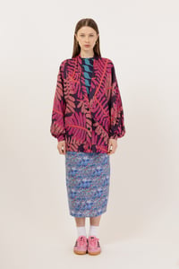 Image 4 of CARDIGAN MARRAKESH MONSTERA BLU €199 - 50%