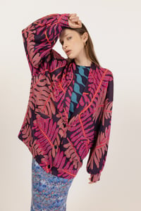 Image 1 of CARDIGAN MARRAKESH MONSTERA BLU €199 - 50%