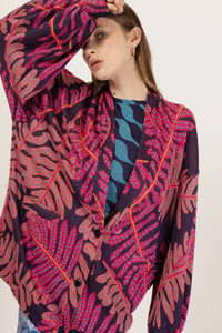 Image 3 of CARDIGAN MARRAKESH MONSTERA BLU €199 - 50%