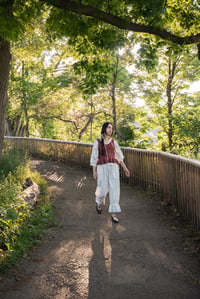 Image 11 of Almonte Ruffle Top (limited Merino & silk, shown in Paprika)