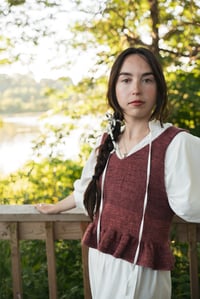 Image 1 of Almonte Ruffle Top (limited Merino & silk, shown in Paprika)