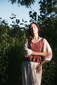 Image 12 of Almonte Ruffle Top (limited Merino & silk, shown in Paprika)