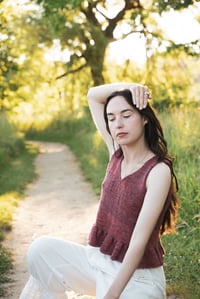 Image 3 of Almonte Ruffle Top (limited Merino & silk, shown in Paprika)