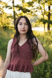 Image 25 of Almonte Ruffle Top (limited Merino & silk, shown in Paprika)