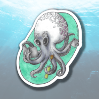 Image 1 of Vinyl Sticker Reading Octopus