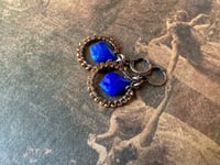 Image 2 of Louise. Lapis Lazuli and Hessonite Garnet earrings/ n193