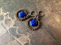 Image 4 of Louise. Lapis Lazuli and Hessonite Garnet earrings/ n193