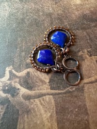 Image 10 of Louise. Lapis Lazuli and Hessonite Garnet earrings/ n193