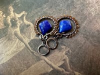 Image 11 of Louise. Lapis Lazuli and Hessonite Garnet earrings/ n193