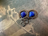 Image 13 of Louise. Lapis Lazuli and Hessonite Garnet earrings/ n193