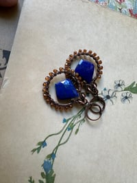 Image 14 of Louise. Lapis Lazuli and Hessonite Garnet earrings/ n193