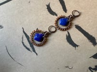 Image 19 of Louise. Lapis Lazuli and Hessonite Garnet earrings/ n193