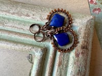 Image 1 of Louise. Lapis Lazuli and Hessonite Garnet earrings/ n193