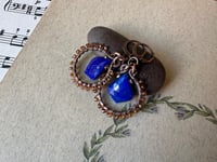 Image 22 of Louise. Lapis Lazuli and Hessonite Garnet earrings/ n193