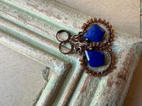 Image 21 of Louise. Lapis Lazuli and Hessonite Garnet earrings/ n193