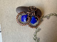 Image 24 of Louise. Lapis Lazuli and Hessonite Garnet earrings/ n193