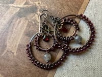 Image 10 of Mariana . Garnet and Labradorite earrings/ n385