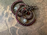 Image 15 of Mariana . Garnet and Labradorite earrings/ n385