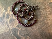 Image 17 of Mariana . Garnet and Labradorite earrings/ n385