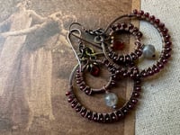 Image 14 of Mariana . Garnet and Labradorite earrings/ n385