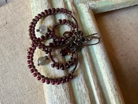 Image 20 of Mariana . Garnet and Labradorite earrings/ n385