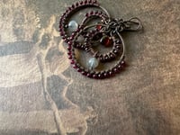 Image 24 of Mariana . Garnet and Labradorite earrings/ n385