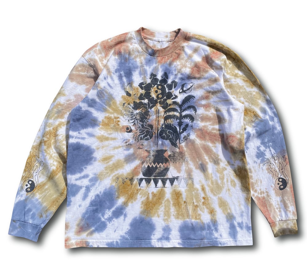 Image of TAKEGOODCARE™ "BOTANICAL / YY FIRE" TIE DYE LONGSLEEVE