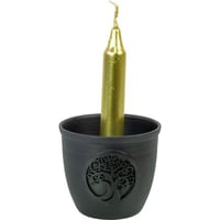 Image 2 of Metal Pot Mini Candle Holder - Tree of Life (Each)