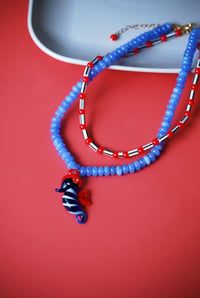 Image 4 of Sea Horse Necklace (blue)