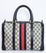 Image of Vtg Gucci Blue Monogram Boston Bag.