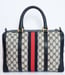 Image of Vtg Gucci Blue Monogram Boston Bag.