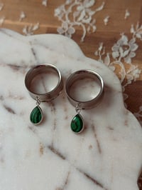 Image 2 of Malachite Angel Tears (Silver)