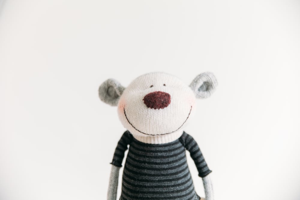 Image of Britt - Sculpted Sock Monkey, Polyfilled and Weighted