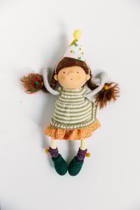 Image 3 of Alberta - Wool Filled Waldorf Style Sculpted Sock Doll with removable knits 
