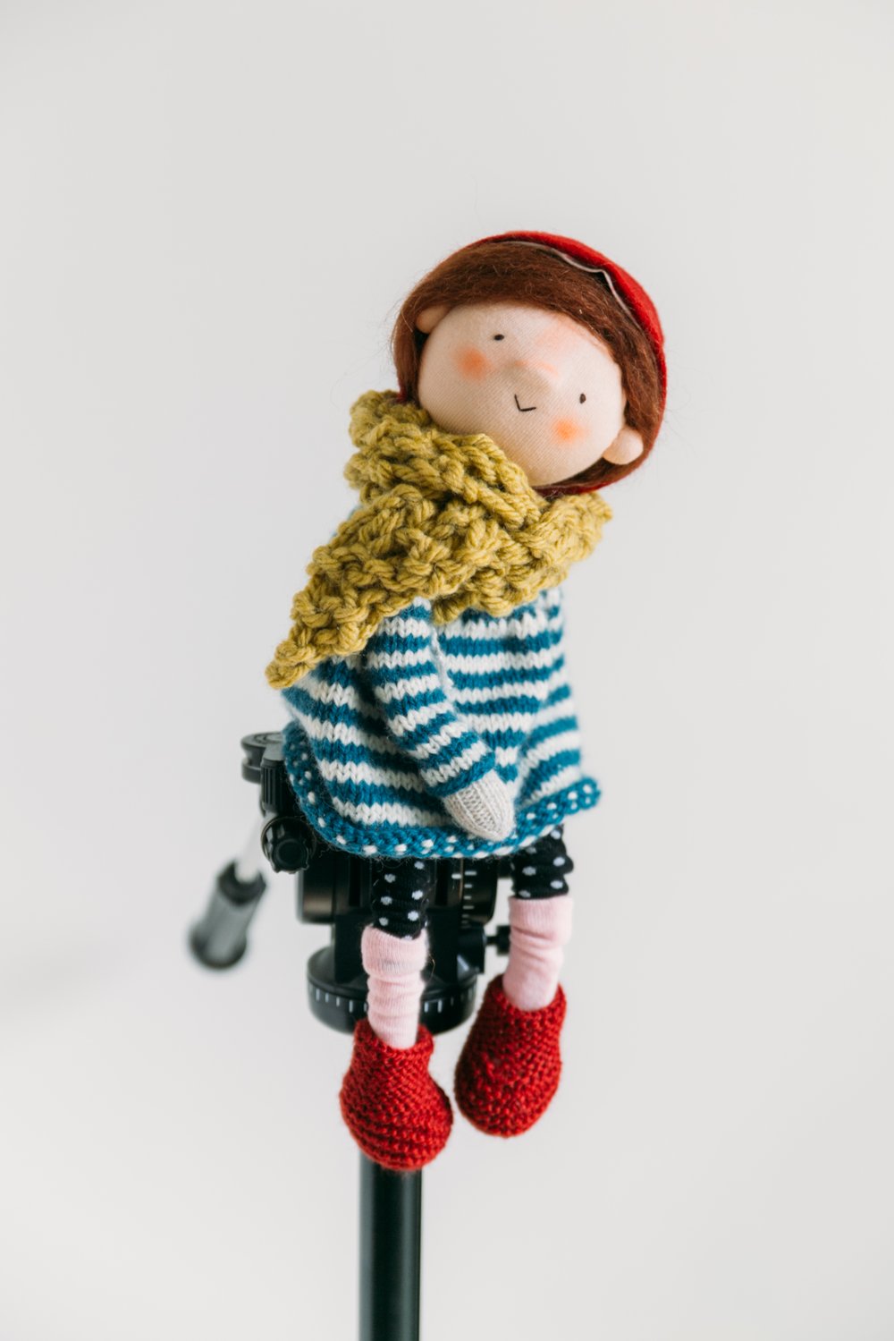 Image of Aoife - Wool Filled Sculpted Sock Style Waldorf Doll with removable clothes 