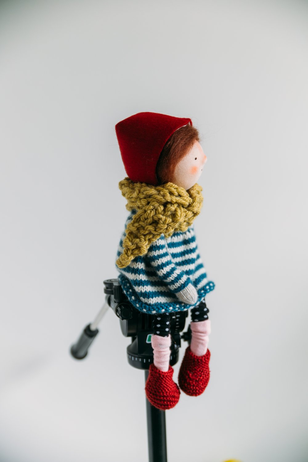 Image of Aoife - Wool Filled Sculpted Sock Style Waldorf Doll with removable clothes 