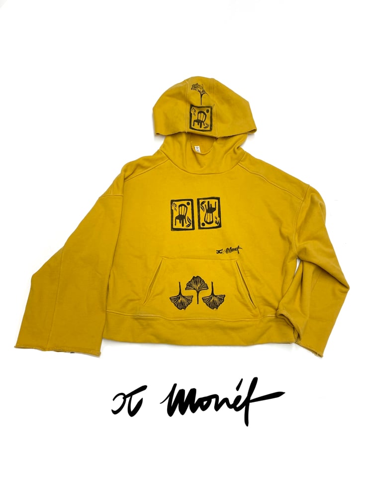 Image of CJ Monét Handprinted Goldenrod Hoodie (L)