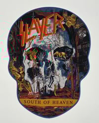 Slayer Woven Back Patch South Of Heaven Blue Border