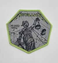 Metallica Woven Patch And Justice For All . . . Fluorescent Yellow Border