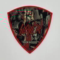 Slayer Woven Patch Reign In Blood Red Border