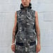 Image of Synch Vest - Mapped Mono Print Camo Grey Denim