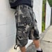 Image of Denim Utility Cargo Shorts - Mapped Mono Print Camo 