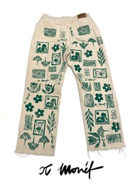 Image 2 of CJ Monét Handprinted Cream Pants (Size 12)