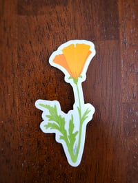 Image 1 of New! Clear CA Poppy Sticker🧡🍃