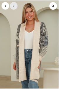 Image 2 of Black/Beige Cardigan