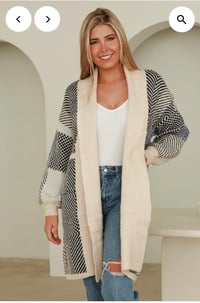 Image 1 of Black/Beige Cardigan