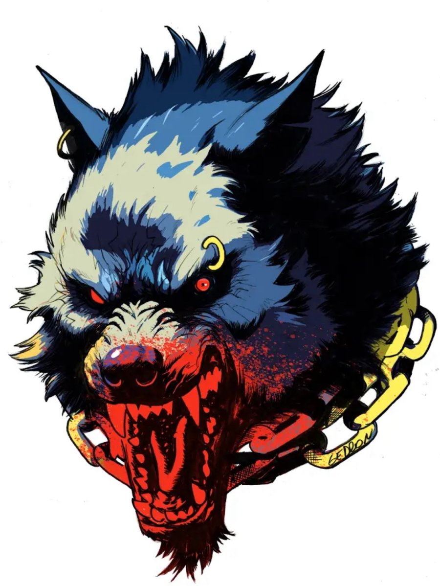Image of IL Lupo (Blood Variant Sticker) by Juan Gedeon